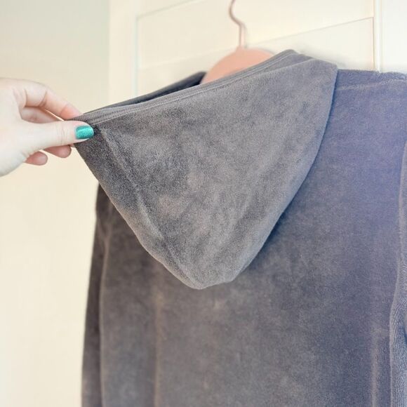 Vintage Y2K Juicy Couture Terry Cloth Hooded Zip Sweater in Brown Terry Cloth - Picture 7 of 9